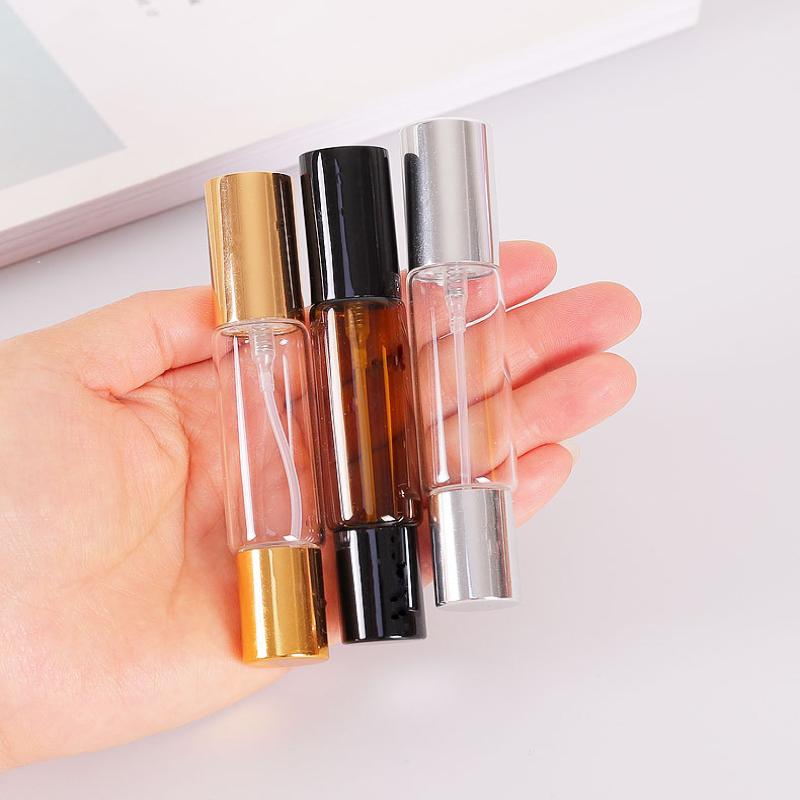 10Ml Double-Headed Perfume Glass Bottle Rolling And Mist Spray Aluminum Nozzle Glass Bottles Refillable Empty Fragrance Atomizer
