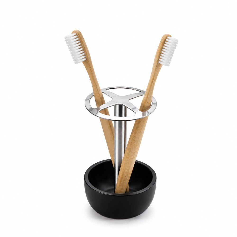 Hollow Out Design Toothbrush Holder Stainless Steel Cosmetic Brush Storage Rack Bathroom