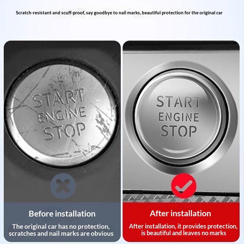1Pcs Crystal Transparent Protective Sticker For Car Ignition Switch Button, Suitable For Start/Stop Button Protection Sticker