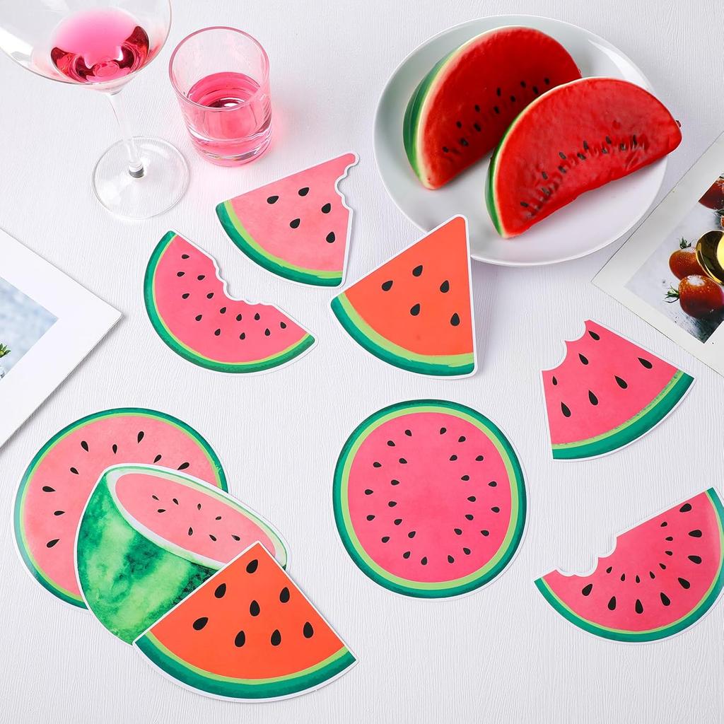 Seajan 60 Pcs Watermelon Bulletin Board Cutouts Decorations Summer Watermelon Paper Cutouts Accents for Kids Home School Chalkboard Classroom Decor