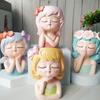 Face Planters Pots Tabletop Decorative Decor Flower Vase Statue Fairy Flowerpot For Cafe Kitchen Drawing Room Bedroom Office