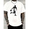 European Sizes Men'S T-Shirt Featuring a Basketball Player Dribbling, Round Neck Short Sleeve Casual Sports Top, Men'S Athletic T-Shirt