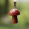 2cm Natural Crystal Jade & Pink Tiger Eye Mushroom Necklace Pendant