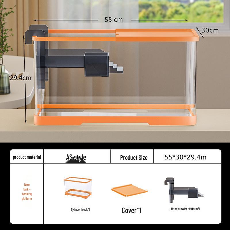 Versatile Desktop Turtle & Fish Aquarium with Basking Platform and Integrated Circulation System