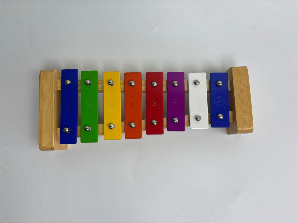 Colorful 8-Note Wooden & Aluminum Xylophone for Toddlers - Early Education Glockenspiel Toy