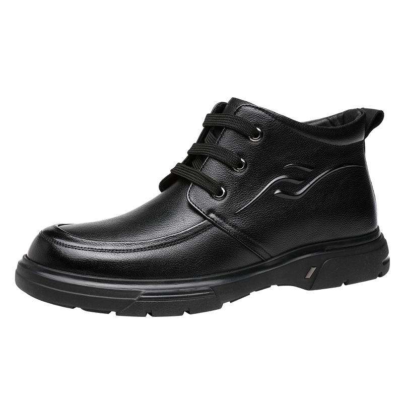 2025 Autumn and Winter Casual Men's Snow Boots Warm and Cold-proof Men's Boots First Layer Cowhide British Style Business Casual Boots