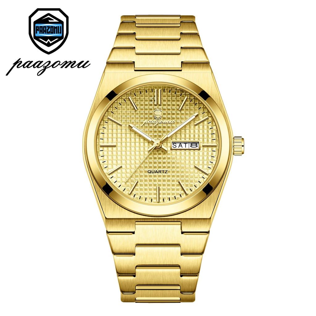 Business Men Wristwatch Waterproof Stainless Steel Man Watch Luminous Date Week Fashion Men's Quartz Watches