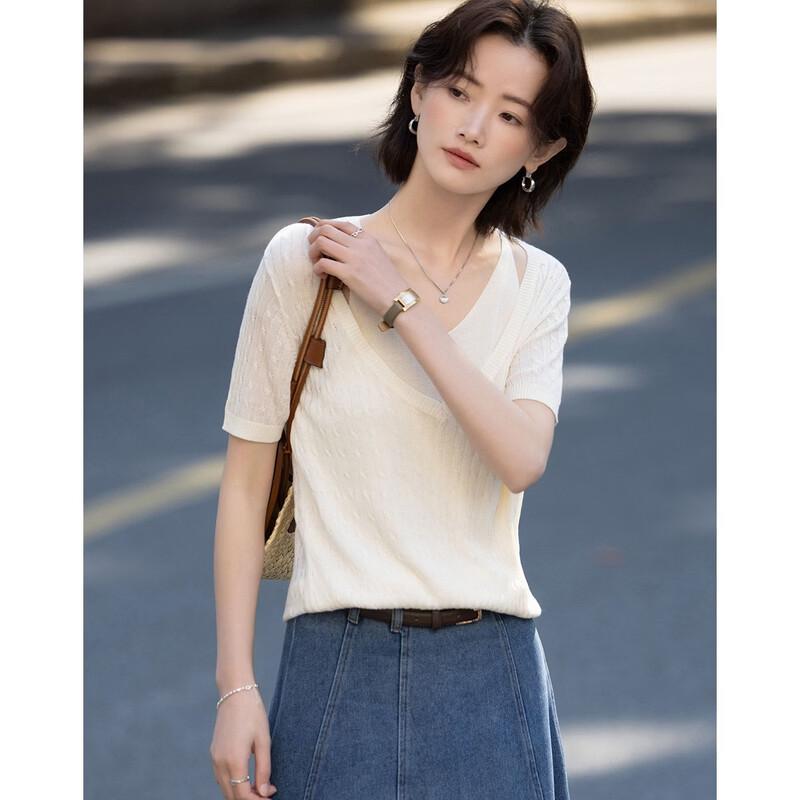 Women's Lyocell Halter V-Neck Knit Top