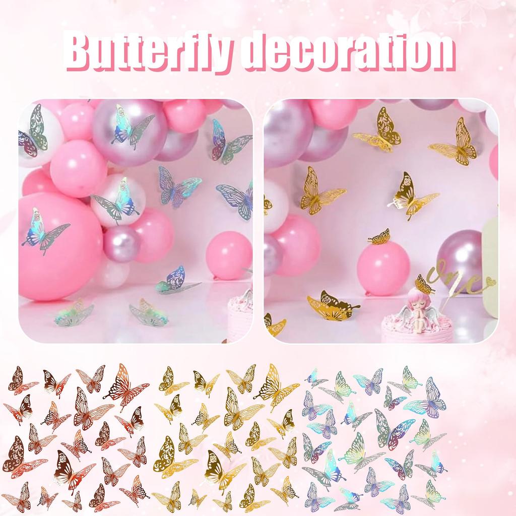 3D Three-dimensional Hollow Butterfly Wall Sticking To The Wall Decoration