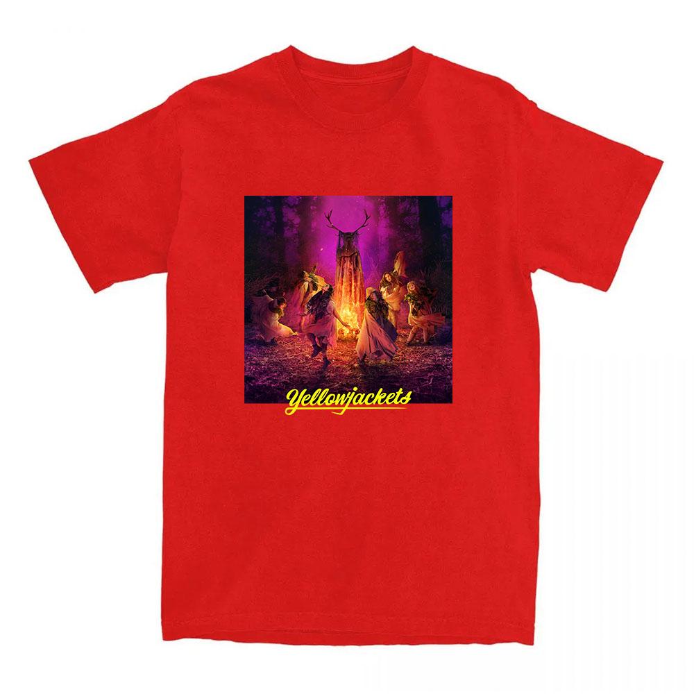 

Футболки с принтом Yellowjackets Season 3, хлопковая летняя футболка с коротким рукавом и круглым вырезом, повседневная, унисекс, уличная, женская одежда XXL красный