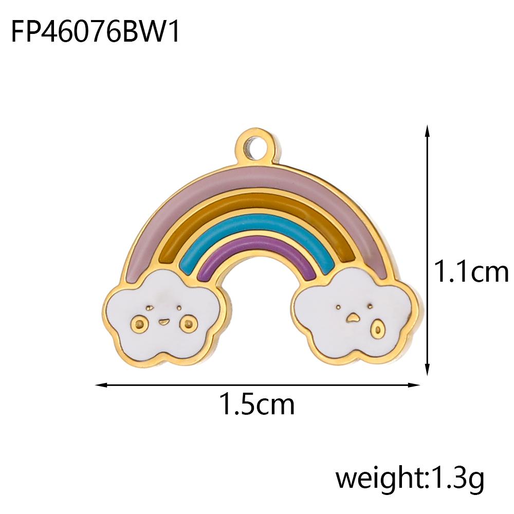 CARLIDANA Colorful Heart Shaped Gold Plated Stainless Steel Pendant Designs Rainbow Star Trendy Cloud Charms for DIY Jewelry