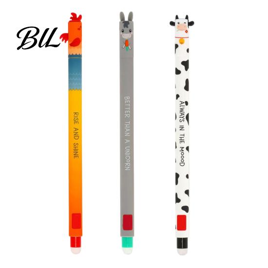 Kid-friendly Pen Farm Animal Erasable Gel Pens for Kids Cute Cartoon Cow Turkey Donkey Child Safe Pig Design Smooth Writing Easy Erase Fun School