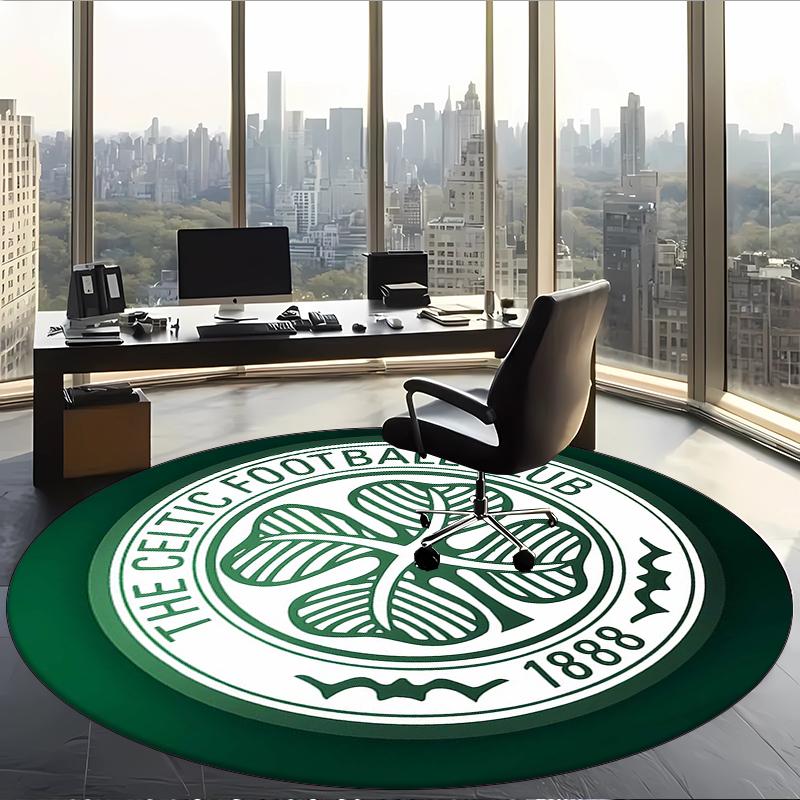Celtic Football Club (1) Runder Büroteppich Dekorativer Bodenteppich für Büro Schlafzimmer Wohnzimmer und Wohnbereich