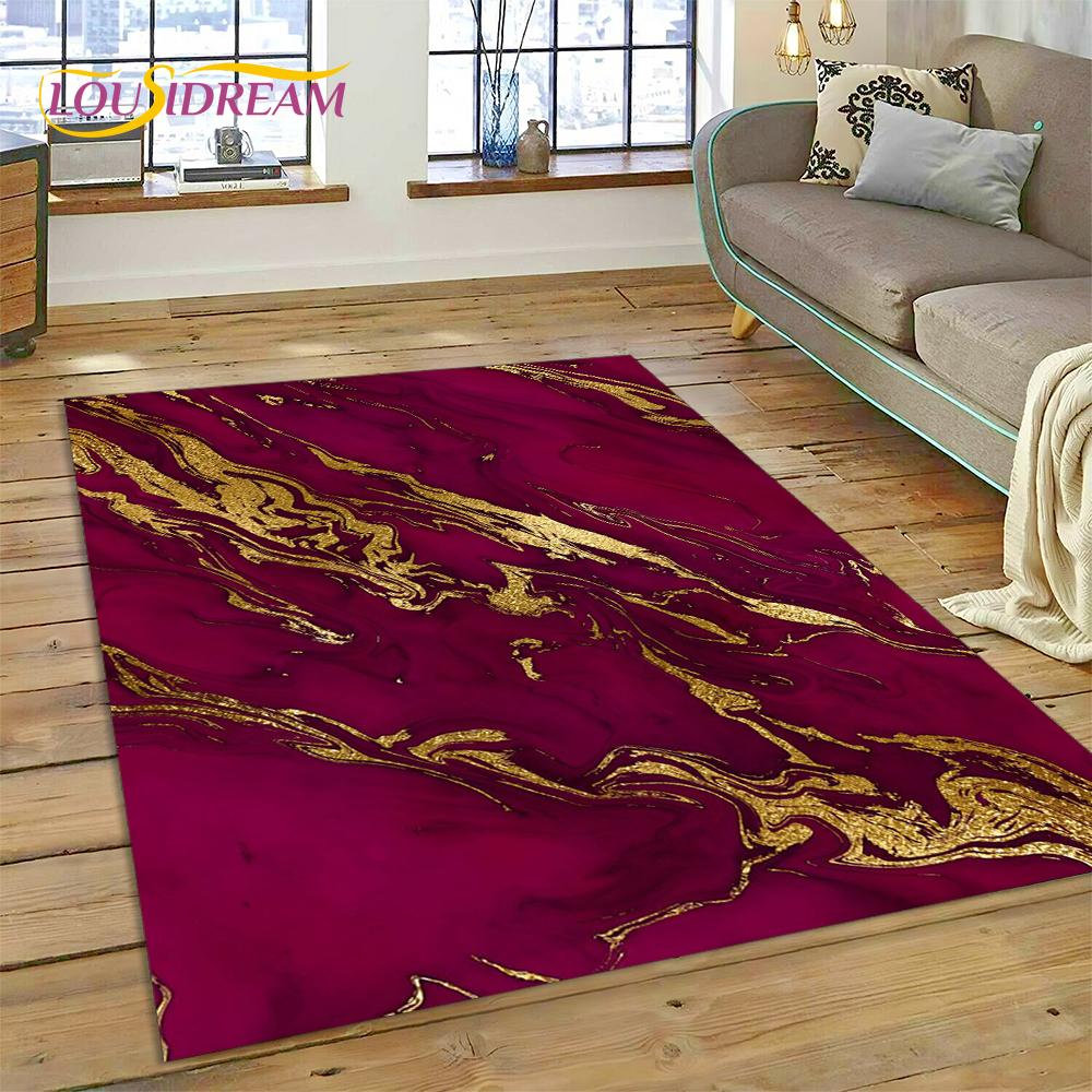 Dream Colour Marble Blue Green Gold Luxurious Carpet Rug for Home Living Room Bedroom Sofa Doormat Decor