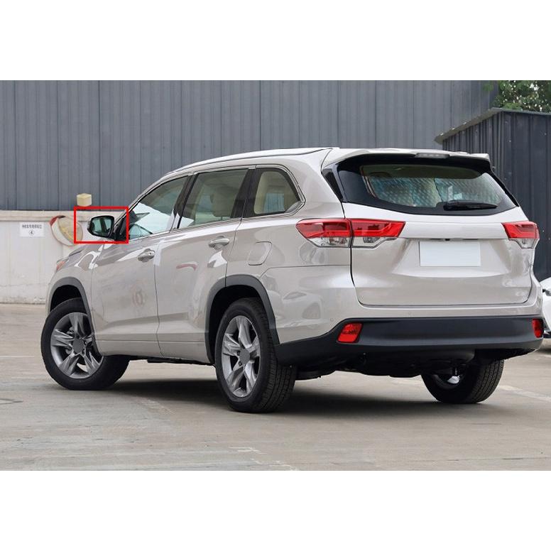 Rear View Mirror Rain Eyebrow Cover For Toyota Highlander 2014-2019 Matte Silver