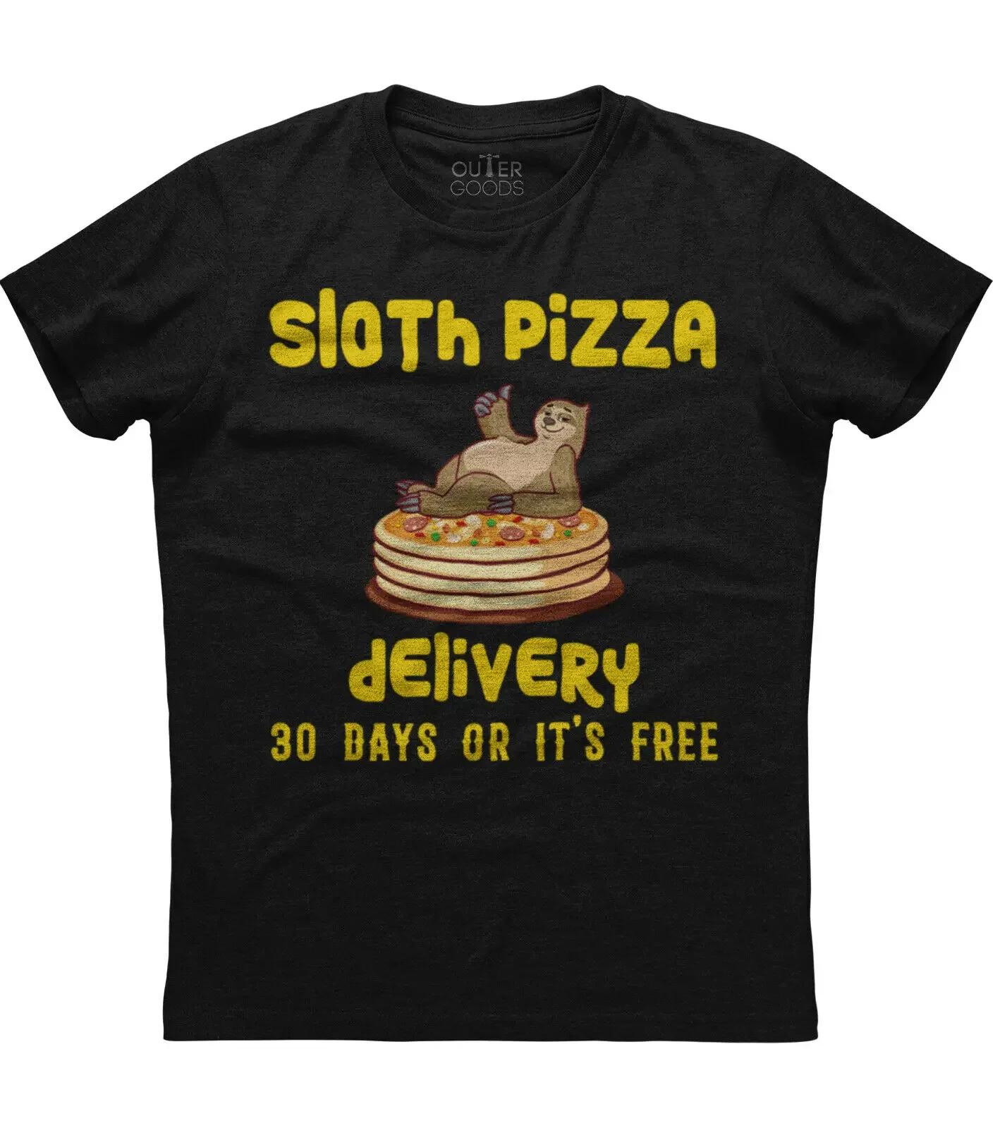 Sloth Pizza Delivery Funny Graphic Phrase TShirt Summer Cotton ONeck Short Sleeve Mens T Shirt New S3XL S