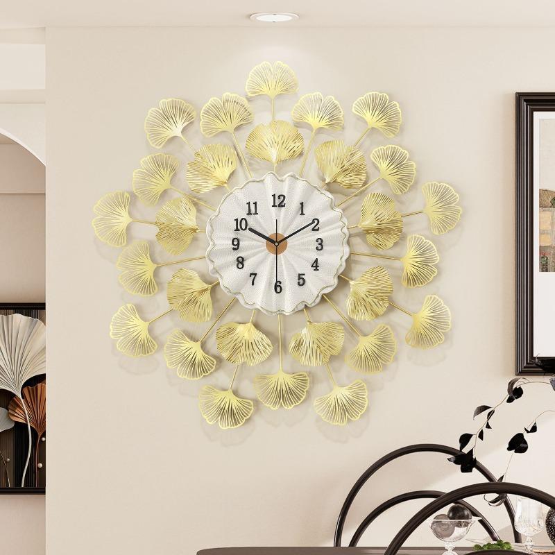 BEPAN Clock Creative Wall Clock Decoration Fashion Silent Light Luxury Home Free Punching Living Room Atmosphere Art