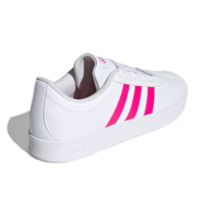 Adidas Neo VL Court 2.0 K Breathable Low top Kids' Skateboarding Shoes White Pink Kids' EG6155