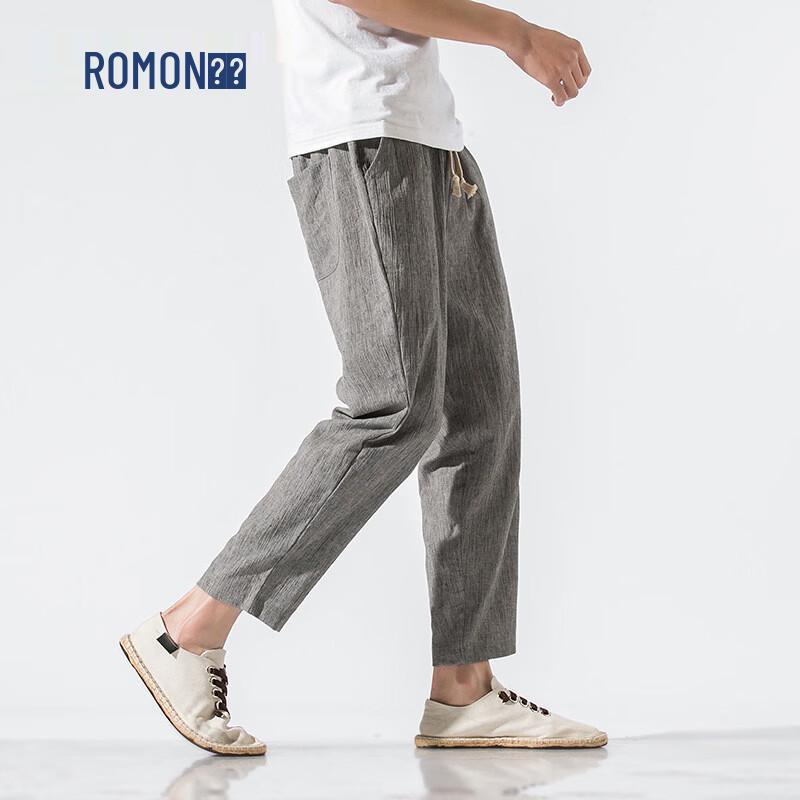 

ROMON Men s Straight Fit Cropped Casual Pants 3XL