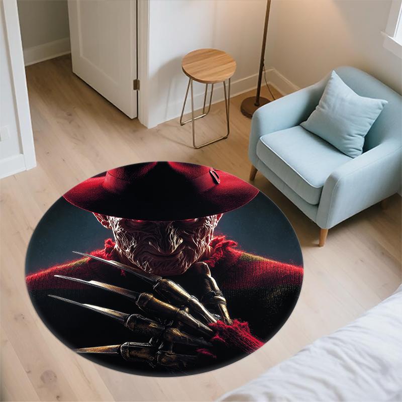Horror Character pattern round rug,Carpet Rug for Living Room Bedroom Sofa Playroom Decor,Non-slip Floor Mat,Holiday Gifts and Birthday Gifts.