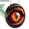 2D Flaches Aluminium Feuriges Drachenauge Rundes Metallschild, Fantasy Monsterauge Kranzschild für Haustür, Vorgebohrte Löcher zum einfachen Aufhängen, Osterdekoration