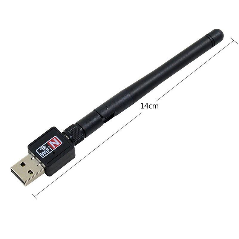 Mini USB WiFi Adapter 2.0 with 2dBi Antenna, 300m Range