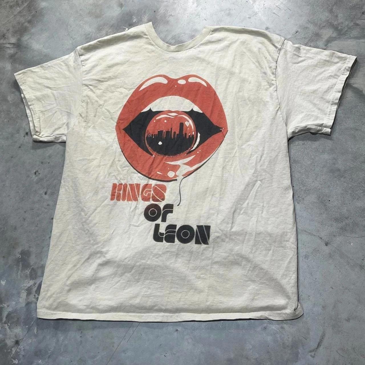 Kings of Leon Rock Music Tour Concert Short Sleeve White Shirt S