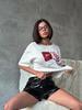Women's Summer Casual Lazy Design Short Sleeve Letter Print T-Shirt