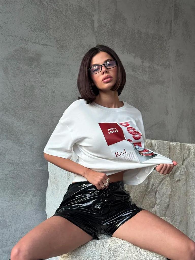 Women's Summer Casual Lazy Design Short Sleeve Letter Print T-Shirt