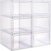 Stackable Shoe Box with Magnetic Door, Clear PP Material, 34.5cm L x 27cm W x 19cm H