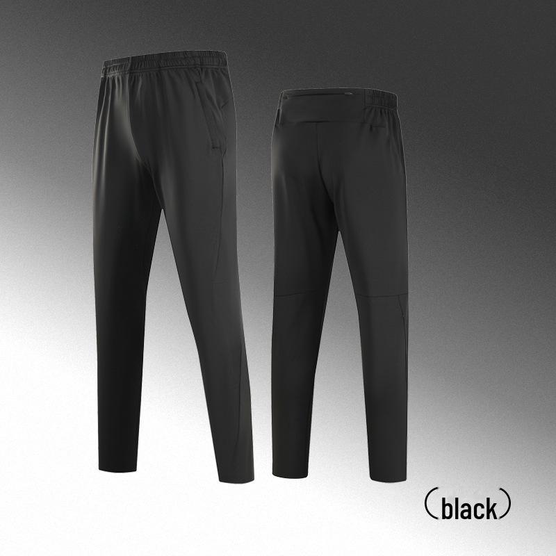Quick-Dry Elastic Slim-Fit Knitted Sports Trousers for Running - Breathable, Warm, Brushed Milk Silk for Spring and Autumn