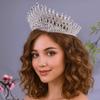 Luxury Zinc Zinc Alloy Princess Crown Sparkling Rhinestone Diadem Girls Party Headbands  Stage Performances