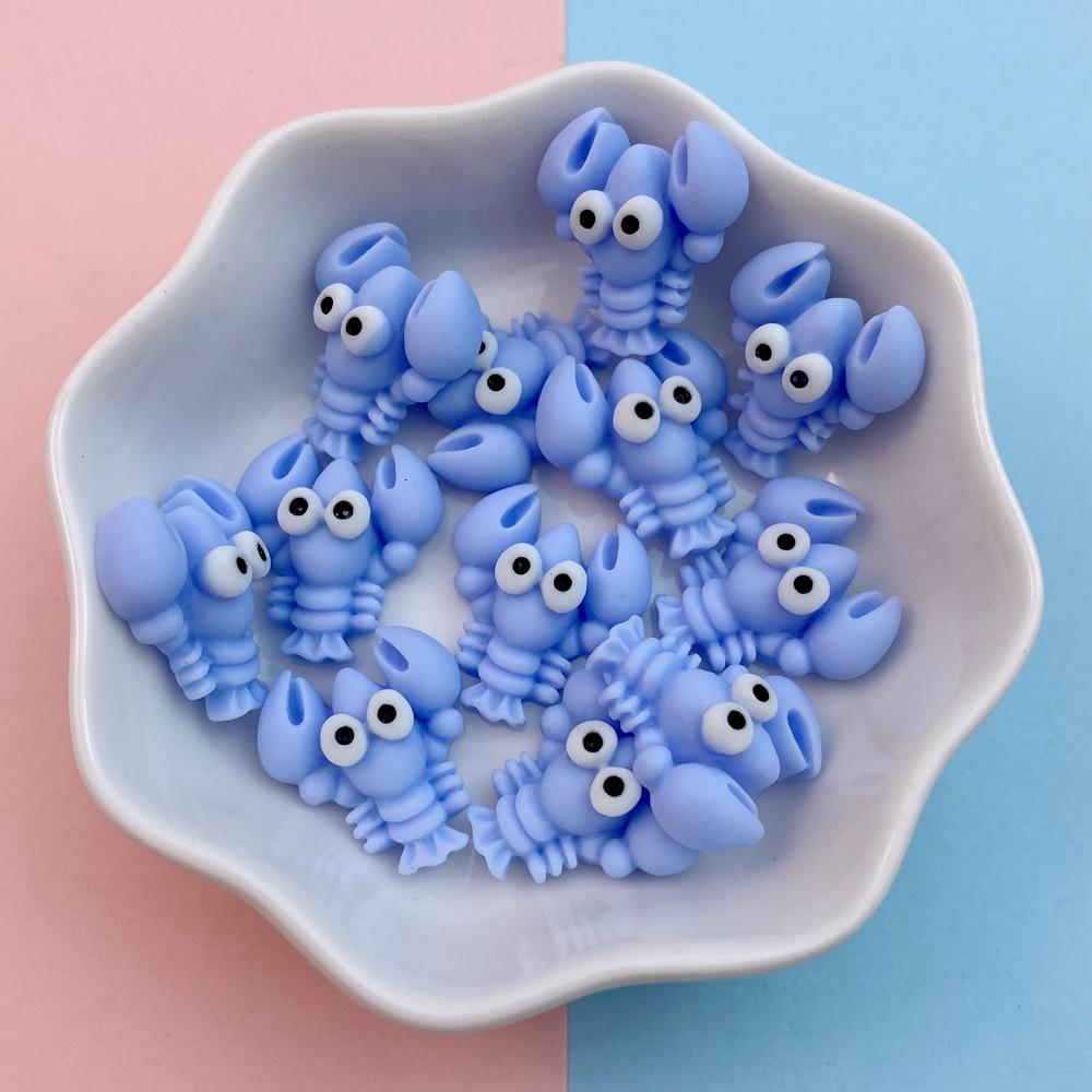 20Pcs New Cute Resin Crab, Lobster, Fish Ocean Series Flat Back Parts Embellishments For Hair Bows Accessories