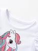 Spring/Summer 2026 Girls' Ruffle Sleeve Mesh Dress with Cute Animal Print