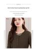 Women's Plus Velvet Long-Sleeve T-Shirt with Inner Layer - Stylish Two-Piece Design for Autumn/Winter 2025
