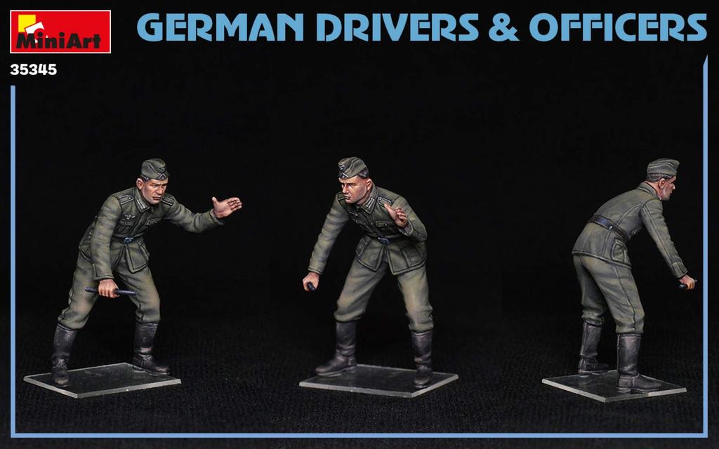 MiniArt Scale German Soldier Driver Officer Set Plastic Model Kit MA35345 1/35 & (4 Figures)