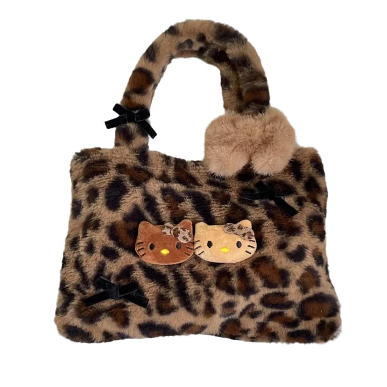 Kawaii  Plush Handbag Plush Stuffed Commuter Tote Portable Plush Bag Satchel Backpack Christmas Present For Friends