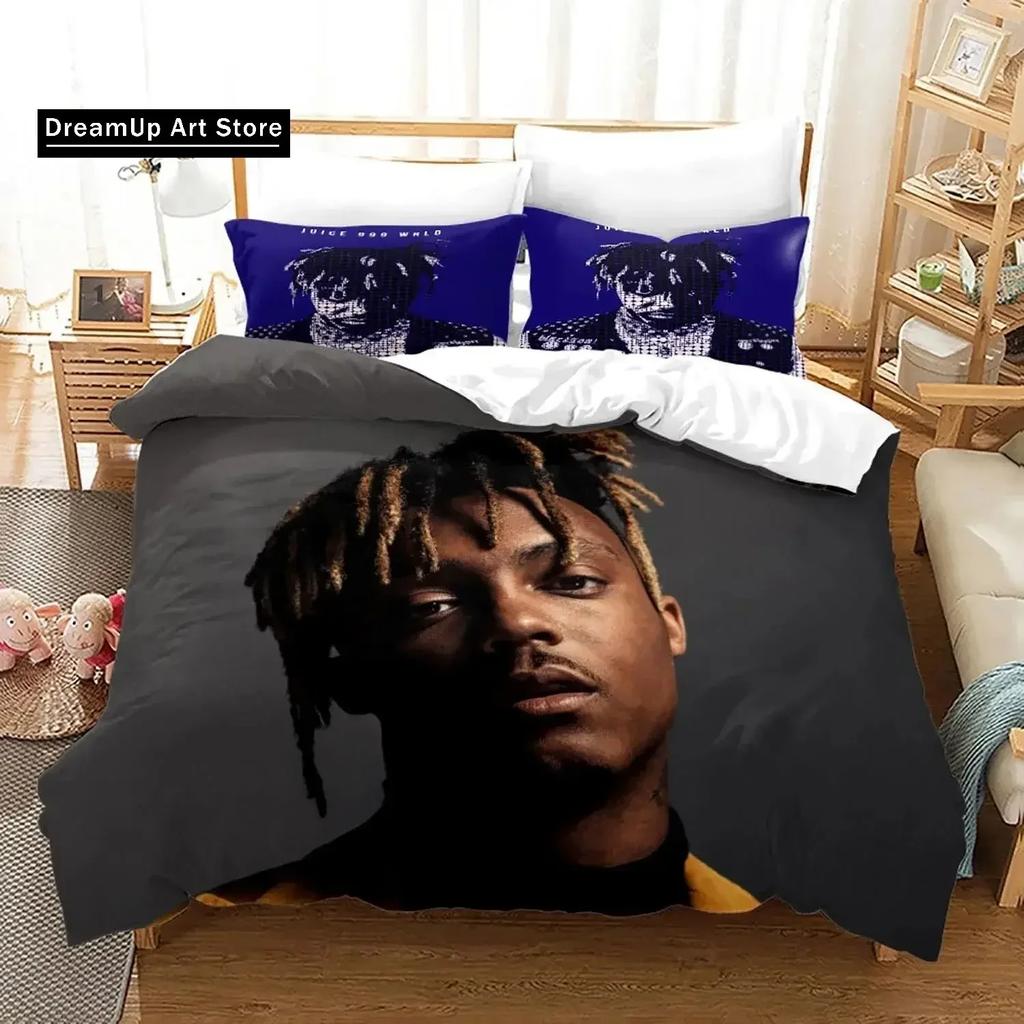 3D Print Fashion Juice Wrld Stars Bedding Set Boys Girls Twin Queen Full Size Duvet Cover Pillowcase Bed Adult Bedroom