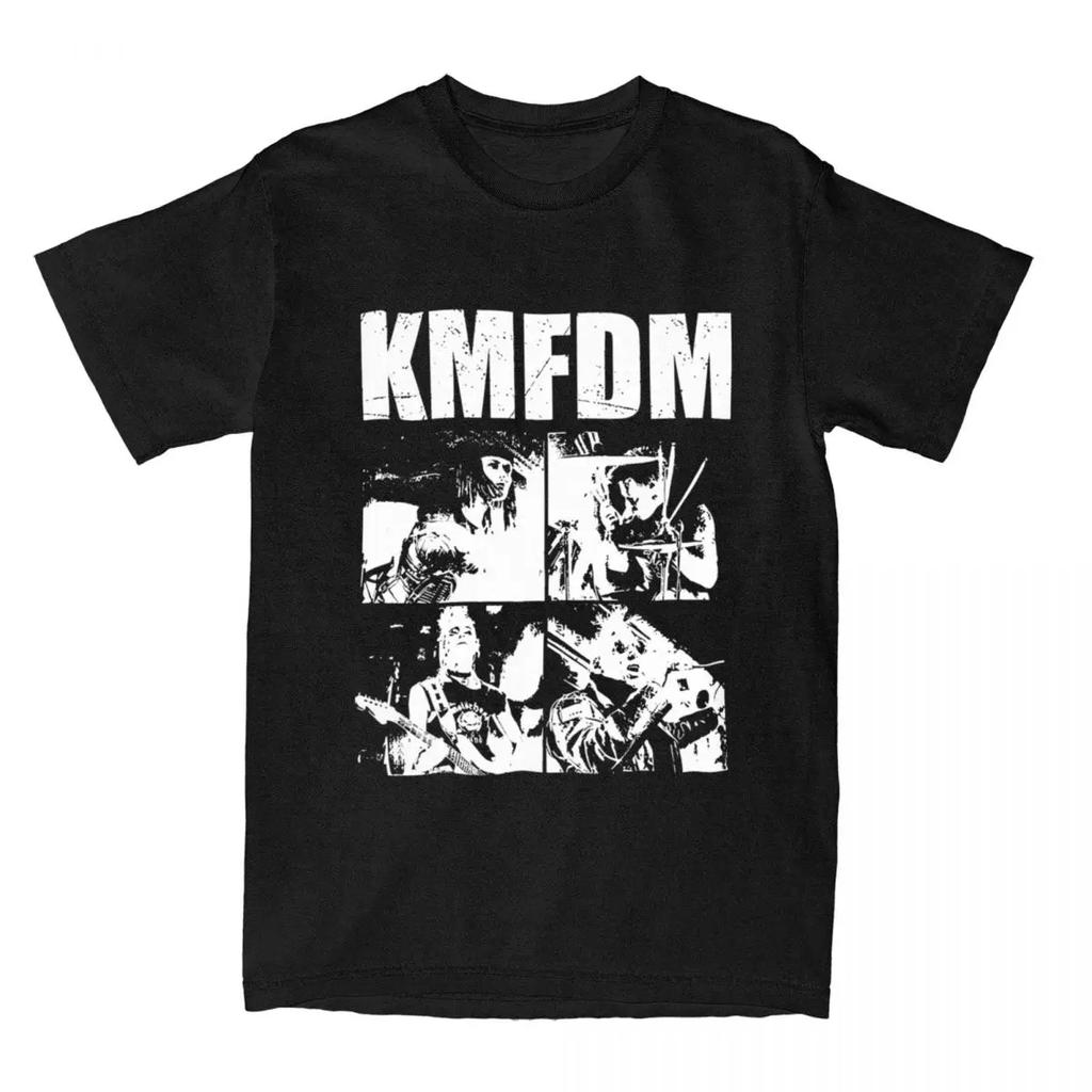 KMFDM T-Shirt Rock Band Hip Hop T Shirts Short Sleeve Y2K Retro Tops Summer Cotton Round Neck 4XL 5XL 6XL Clothing