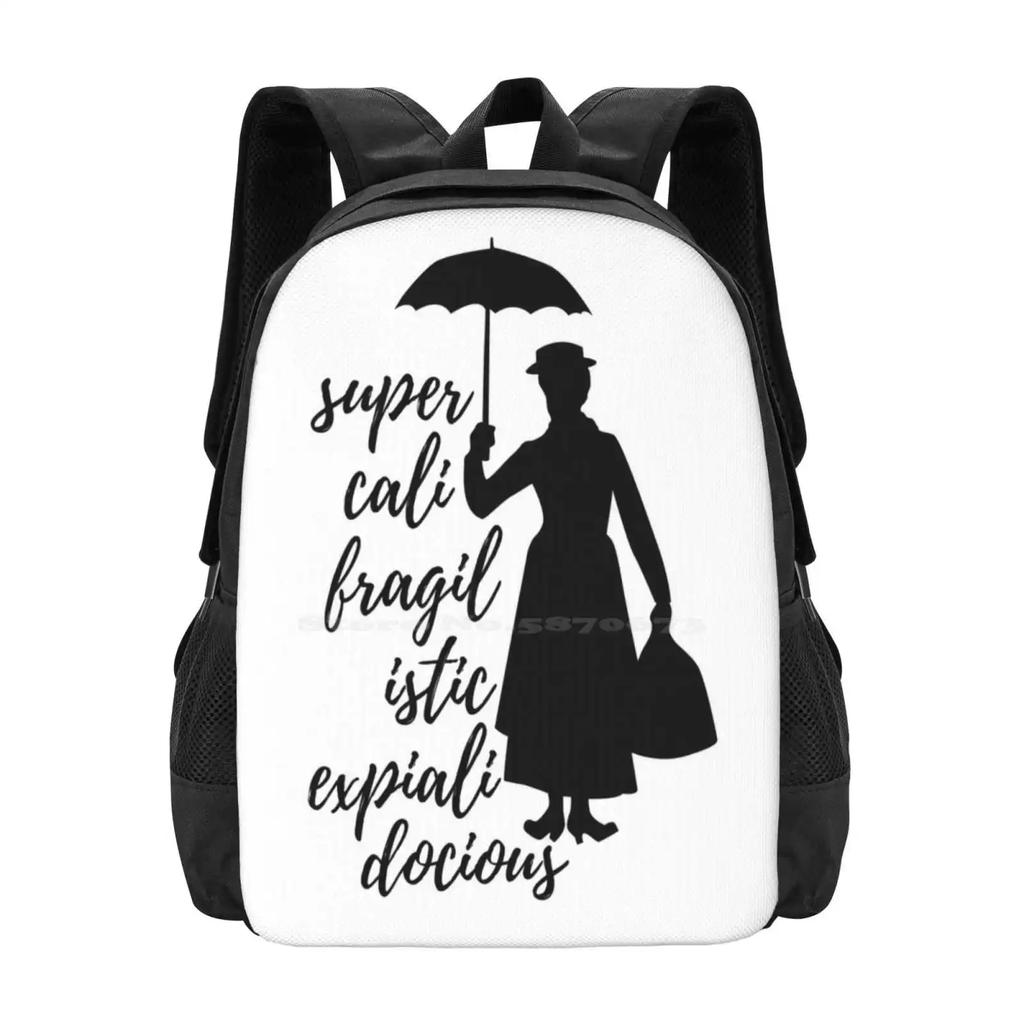 - Supercalifragilisticexpialidocious Fashion Pattern Design Travel Laptop School Backpack Bag Musical Classic Oldies Iconic