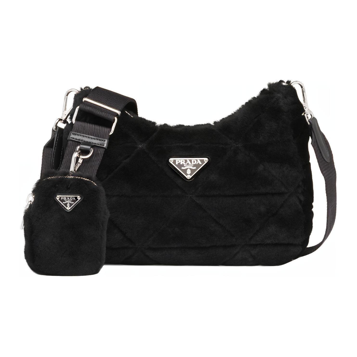 

Prada Triangle Pattern Enamel Triangle Metal Logo Two-In-One Lambskin Shoulder Bag Women Shoulder Bag Black 1BC151-2EC9-F0002-V-K9O Basic Set (Bag+Dust Bag)