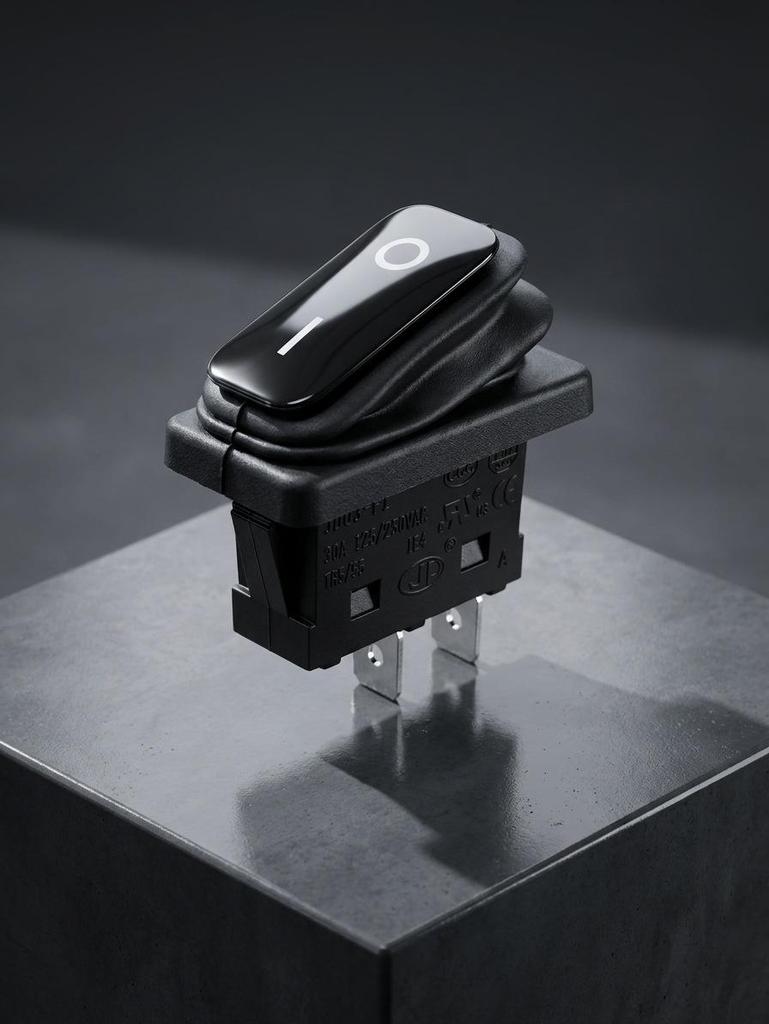 Waterproof High Current 30A/50A Boat-shaped Rocker Switch, KCD3, Single Pole, Three-leg Power Switch.