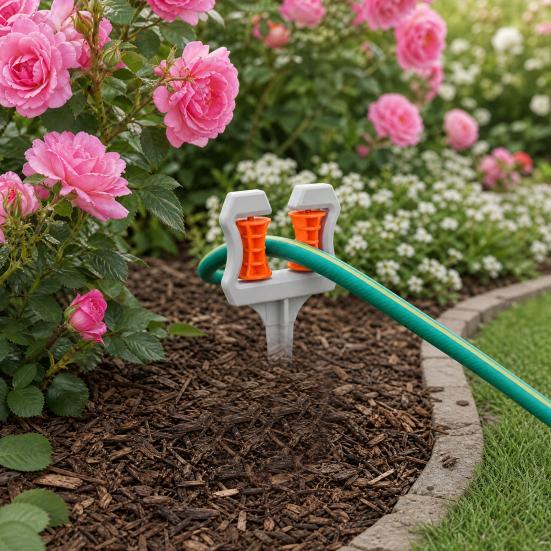 Garden Hose Guide Spike, Watering Hose Guide with Rollers, Water Pipe Holder Stake, Protect Plants And Prevent Tangles for Outdoor Yard