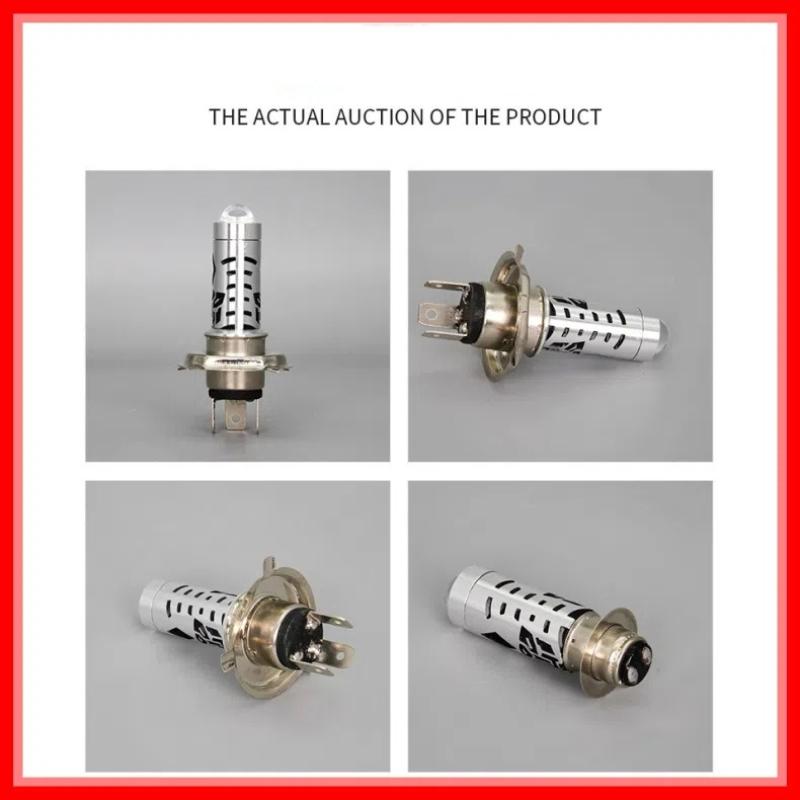 Led Motorcycle Light Moto Accessories 3000K+6000K 12V Headlight Bulbs Dual Color Auxiliary Spotlight Lamp