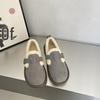 Plus Size Women's Fleece-Lined Snow Boots with Thick Soles and Flat Bottom Moccasins, Size 43