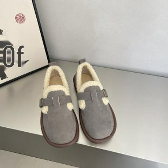 Plus Size Women's Fleece-Lined Snow Boots with Thick Soles and Flat Bottom Moccasins, Size 43