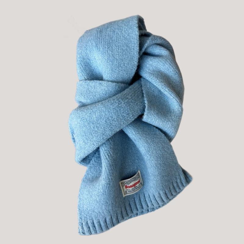 Korean autumn and winter new student solid color knitted scarf women's warm neck protection scarf versatile fashion knitted scarf