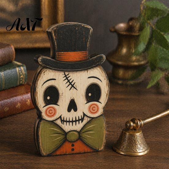 Vintage Style Desktop Ornaments Halloween Tiered Tray Decorations, Wooden Tabletop Ornaments, Centerpiece Rustic Farmhouse Holiday Decor