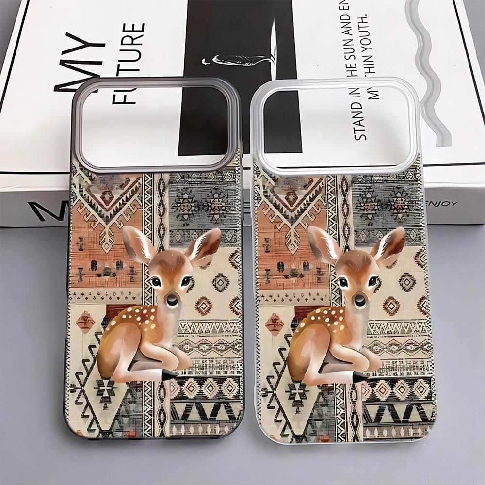 Cloth Patterned Deer Phone Case For IPhone 17 Pro Max 17Air 11 13 12 14 15 16 Plus Soft Silicone Fashion 15 Pro Cover Case