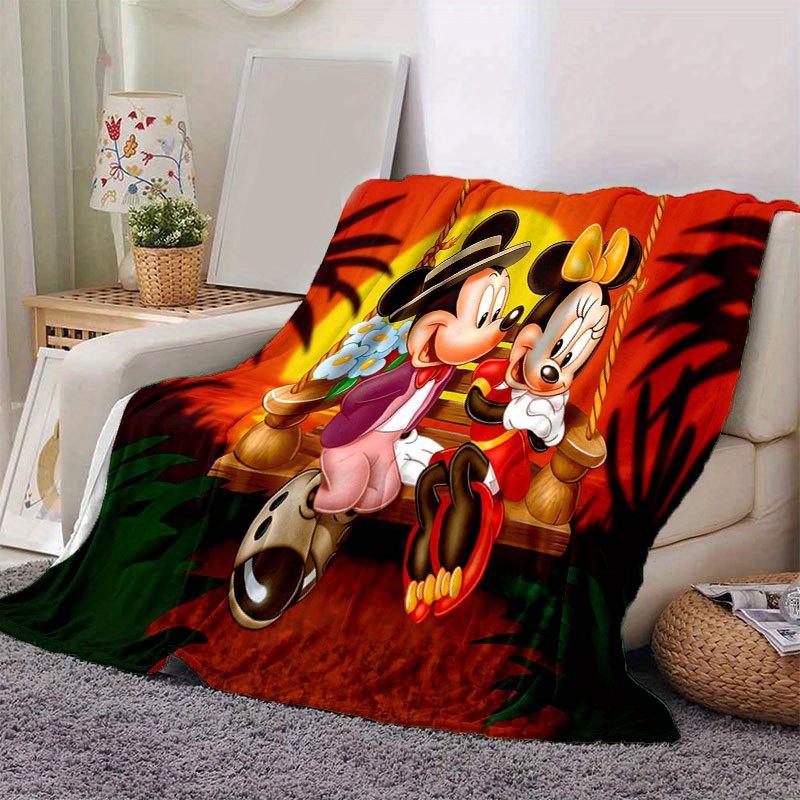 

1pc Mickey Mouse and Minnie Flannel Throw Blanket - Soft, Cozy, And Versatile For All Seasons - Perfect For Couch, Bed, Office, And Travel C 100x150cm